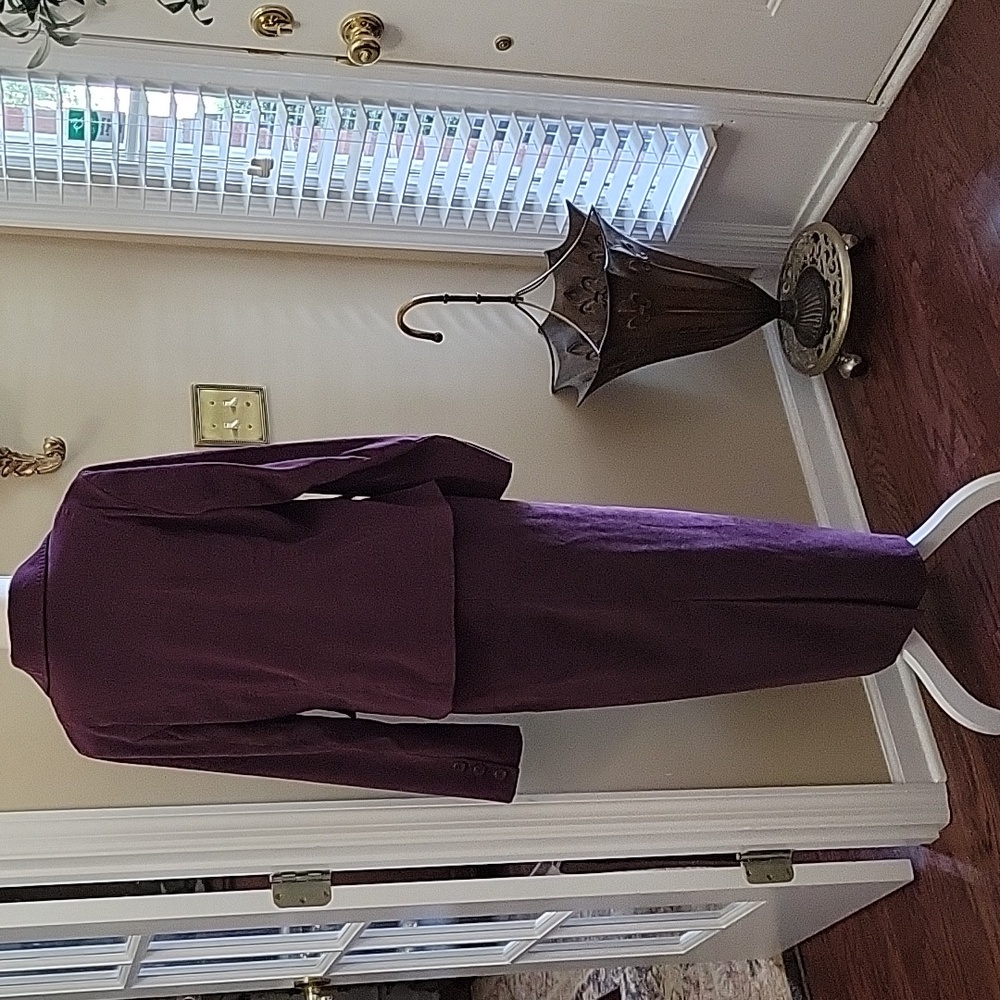 Cato purple brushed polyester jacket maxi skirt set stretch long sleeve 14 EUC… - Picture 6 of 10
